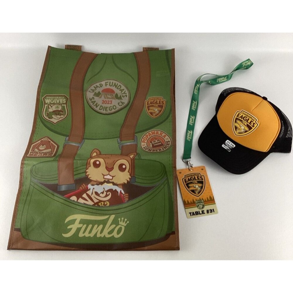 Funko Pop! Chaseapeak Eagles Camp Fundays Gift Pack Hat Badge Lanyard Backpack
